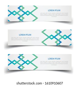 Vector abstract banner design web template. Abstract geometric design banner web template on white background. Header footer Web Design Elements. Collection of web banner template