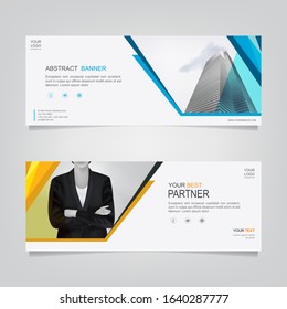 Vector abstract banner design web template. business header web design template. can use for landing page, header cover, bifold, brochure,  flyer and social media