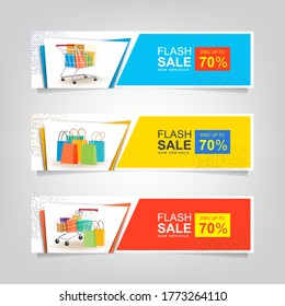 Vector abstract banner design web template. super sale banner