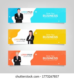 Vector abstract banner design web template. corporate business banner