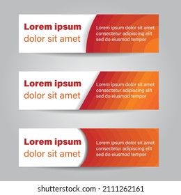 Vector Abstract Banner Design Web Template background. Modern Graphics Template Banner pattern for social media and websites. warm color
