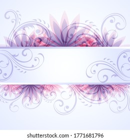 Banner abstracto vectorial con elementos florales.