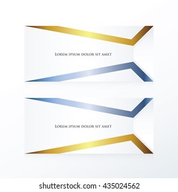 vector abstract banner gold and blue