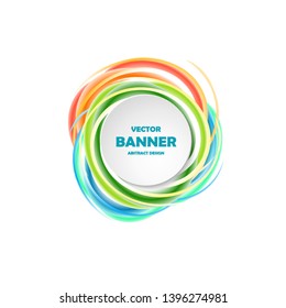 Vector abstract banner, isolated on white background