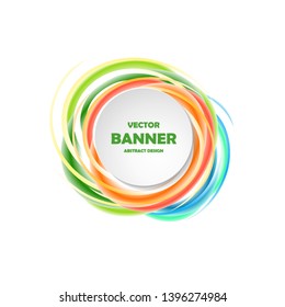 Vector abstract banner, isolated on white background