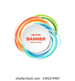 Vector abstract banner, isolated on white background