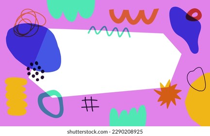 Vector abstract banner. Modern art collage. Trendy vector pieces. Creative collage in Y2K style