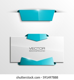 Vector abstract banner. The original form as two form, overlapping. The flat image. Advertising Design shape. Vector label tag.