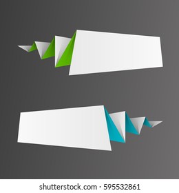 Vector abstract banner. The original form as two form, overlapping. The flat image. Advertising Design shape. label tag.