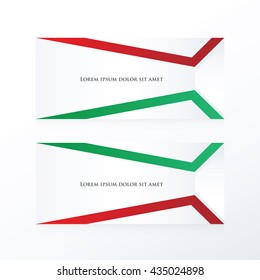 vector abstract banner  red, green