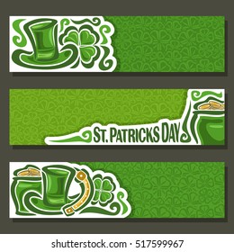 Vector abstract banner for St Patrick's Day on Shamrock background, greeting Clover header for congratulation title text, cover saint patrick day on shamrock leaf pattern ornament, lawn clover foliage