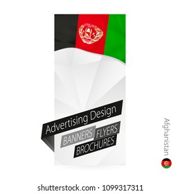 Vector abstract banner template for Afghanistan. Advertising template with flag of Afghanistan.