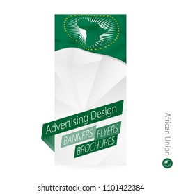 Vector abstract banner template for African Union. Advertising template with flag of African Union.
