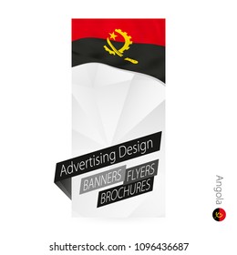 Vector abstract banner template for Angola. Advertising template with flag of Angola.