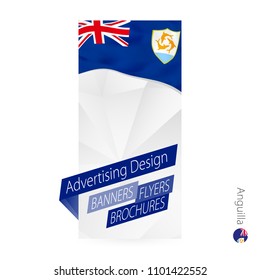 Vector abstract banner template for Anguilla. Advertising template with flag of Anguilla.