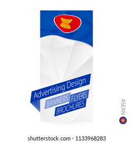 Vector abstract banner template for ASEAN. Advertising template with flag of ASEAN.