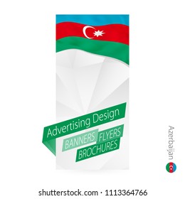Vector abstract banner template for Azerbaijan. Advertising template with flag of Azerbaijan.