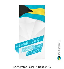 Vector abstract banner template for The Bahamas. Advertising template with flag of The Bahamas.