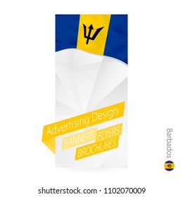 Vector abstract banner template for Barbados. Advertising template with flag of Barbados.