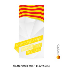 Vector abstract banner template for Catalonia. Advertising template with flag of Catalonia.