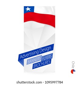 Vector abstract banner template for Chile. Advertising template with flag of Chile.