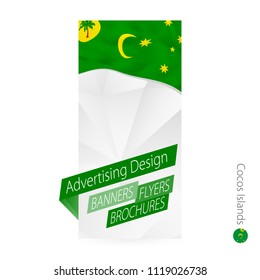 Vector abstract banner template for Cocos Islands. Advertising template with flag of Cocos Islands.