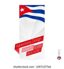 Vector abstract banner template for Cuba. Advertising template with flag of Cuba.