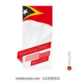 Vector abstract banner template for East Timor. Advertising template with flag of East Timor.