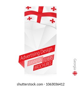 Vector abstract banner template for Georgia. Advertising template with flag of Georgia.