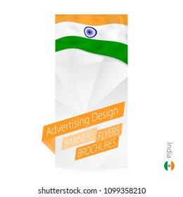 Vector abstract banner template for India. Advertising template with flag of India.