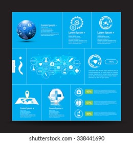 vector abstract banner template infographic and icon medical concept