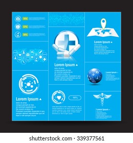 vector abstract banner template infographic and icon health care concept
