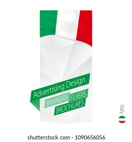 Vector abstract banner template for Italy. Advertising template with flag of Italy.