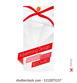 Vector abstract banner template for Jersey. Advertising template with flag of Jersey.