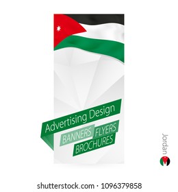 Vector abstract banner template for Jordan. Advertising template with flag of Jordan.