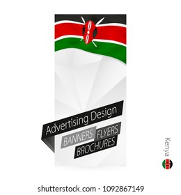 Vector abstract banner template for Kenya. Advertising template with flag of Kenya.
