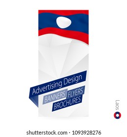Vector abstract banner template for Laos. Advertising template with flag of Laos.