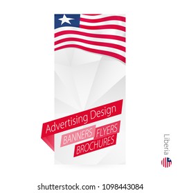 Vector abstract banner template for Liberia. Advertising template with flag of Liberia.