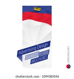 Vector abstract banner template for Liechtenstein. Advertising template with flag of Liechtenstein.