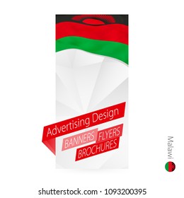 Vector abstract banner template for Malawi. Advertising template with flag of Malawi.