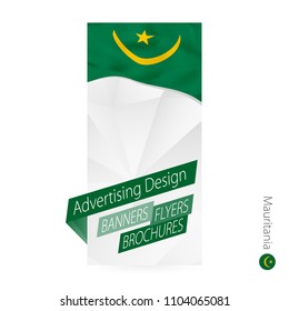 Vector abstract banner template for Mauritania. Advertising template with flag of Mauritania.