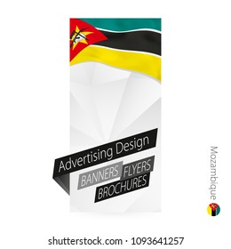 Vector abstract banner template for Mozambique. Advertising template with flag of Mozambique.