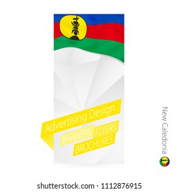 Vector abstract banner template for New Caledonia. Advertising template with flag of New Caledonia.