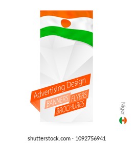 Vector abstract banner template for Niger. Advertising template with flag of Niger.