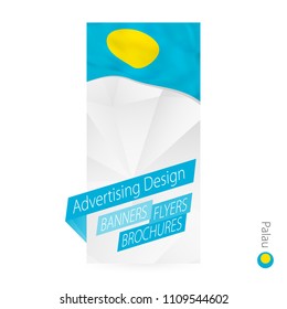 Vector abstract banner template for Palau. Advertising template with flag of Palau.