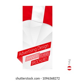 Vector abstract banner template for Peru. Advertising template with flag of Peru.