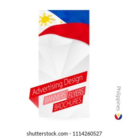 Vector abstract banner template for Philippines. Advertising template with flag of Philippines.