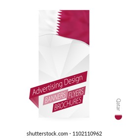 Vector abstract banner template for Qatar. Advertising template with flag of Qatar.
