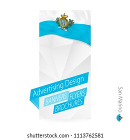 Vector abstract banner template for San Marino. Advertising template with flag of San Marino.