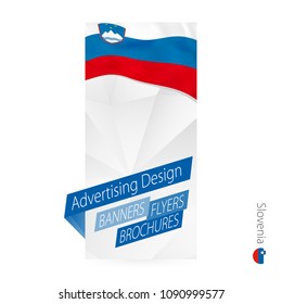 Vector abstract banner template for Slovenia. Advertising template with flag of France.